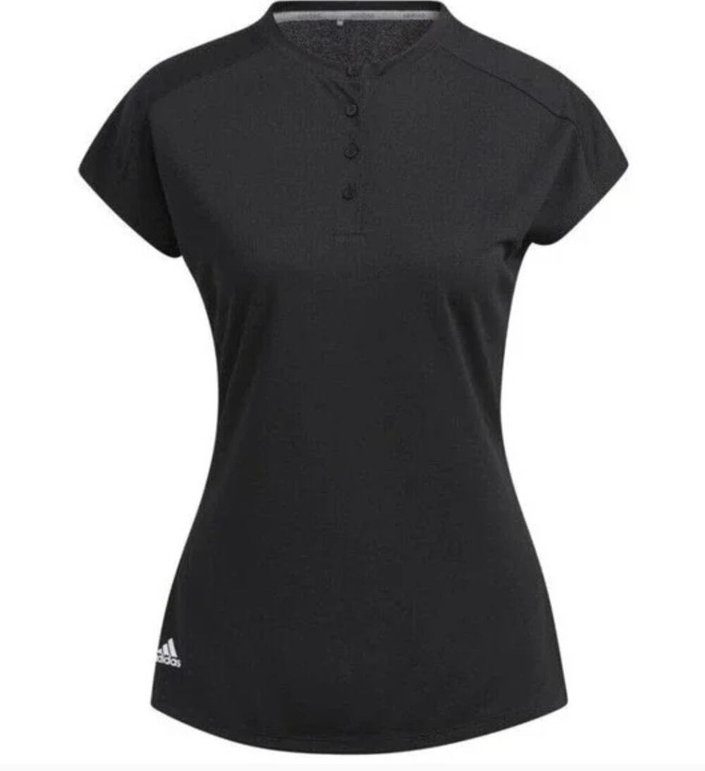 Adidas Essential Crew Athletic Performance Polo Shirt Black Size Small NEW